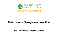 Impact Assessment Performance Management in Action