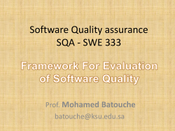 Software Quality assurance SQA