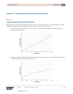 Lesson 5: Increasing and Decreasing Functions