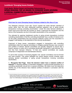 speed reading: top 10 issues to consider when advising a special
