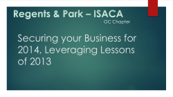 Securing your Business for 2014, Leveraging Lessons of