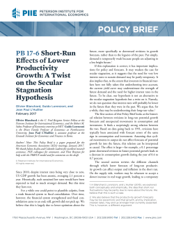 Short-Run Effects of Lower Productivity Growth