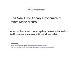 The New Evolutionary Economics of Micro Meso Macro