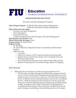 PROGRAM REVIEW SELF-STUDY Recreation and Sport