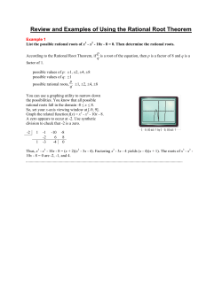 Review and Examples of Using the Rational Root Theorem