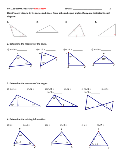 G.CO.10 WORKSHEET #1 &ndash; PATTERSON NAME: G.CO.10
