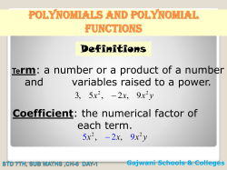 STD 7th, SUB maths ,CH-6 DAY-1 The Degree of a Term