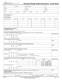 Grassland Range Health Assessment - Score Sheet