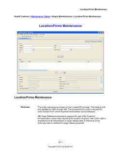 Location/Firms Maintenance