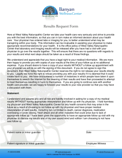 Lab Results Patient Release Form - West Valley Naturopathic Center