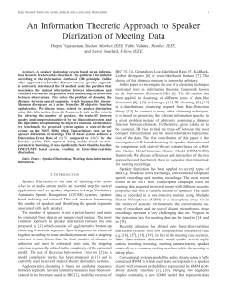 An Information Theoretic Approach to Speaker