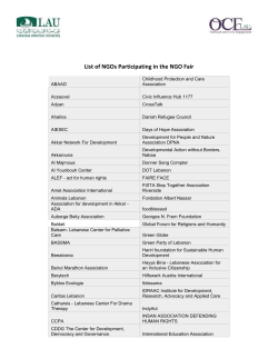 List of NGOs Participating in the NGO Fair