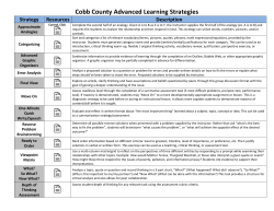 Cobb County Advanced Learning Strategies