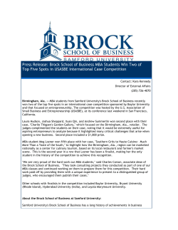 Press Release: Brock School of Business MBA Students Win Two of