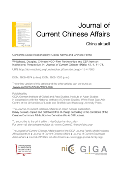 Chinese NGO&ndash;Firm Partnerships and CSR from an Institutional