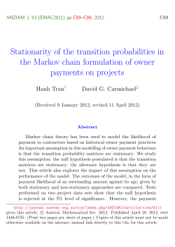 Stationarity of the transition probabilities in the