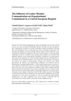 The Influence of Leader-Member Communication on Organizational