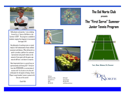 The Del Norte Club The &ldquo;First Serve&rdquo; Summer Junior Tennis Program