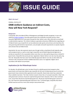 Issue Guide on OMB Uniform Guidance on Indirect Costs