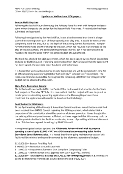 Up-date on Wellow Lane S106 projects Beacon Field Play Area