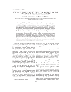 how many baskets? clutch sizes that maximize annual fecundity of
