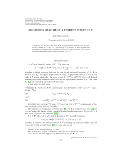 EQULIBRIUM MEASURE OF A PRODUCT SUBSET OF Cn