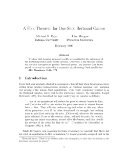 A Folk Theorem for One-Shot Bertrand Games