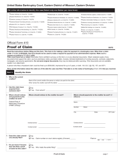 Proof of Claim - Cases