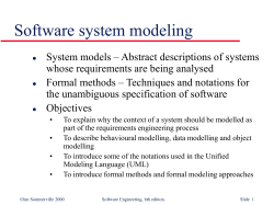 System models - Center for Systems and Software Engineering