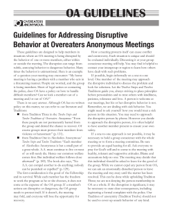 Guidelines for Addressing Disruptive Behavior