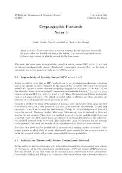 Cryptographic Protocols Notes 9