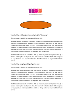 Team Building and Engaging Teams This workshop is suitable for