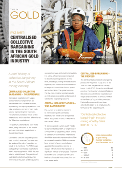 centralised collective bargaining in the south african gold industry