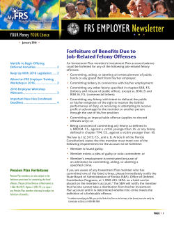 Forfeiture of Benefits Due to Job-Related Felony Offenses
