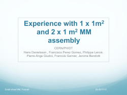 Experience with 1 x 1 and 2 x 1 m2 MM assembly