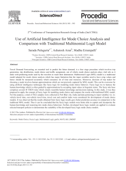 Use of Artificial Intelligence for Mode Choice