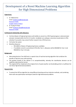 Development of a Novel Machine Learning Algorithm for High