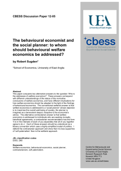 The behavioural economist and the social planner: to whom