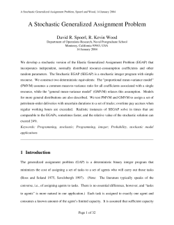 A Stochastic Generalized Assignment Problem
