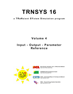 Input - Output - Parameter Reference