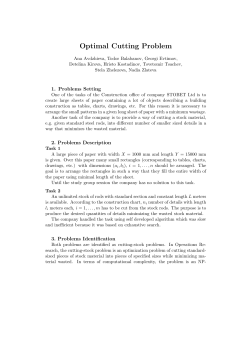Optimal Cutting Problem