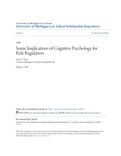 Some Implications of Cognitive Psychology for Risk Regulation