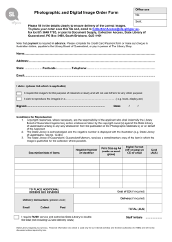 Photographic and Digital Image order form
