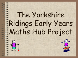 The Foundation Stage - Yorkshire Ridings Maths Hub