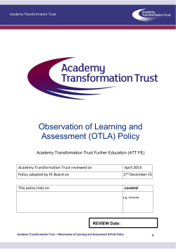 Observation of Learning and Assessment (OTLA) Policy