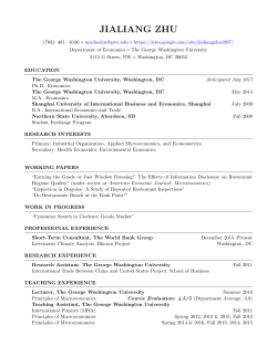 JIALIANG ZHU - Department of Economics