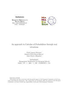 An approach to Calculus of Probabilities through real situations