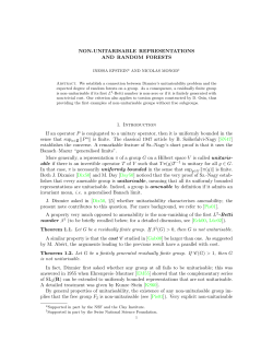 NON-UNITARISABLE REPRESENTATIONS AND - EGG