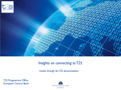 Insights on connecting to T2S - European Central Bank