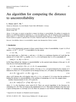 An algorithm for computing the distance to uncontrollability